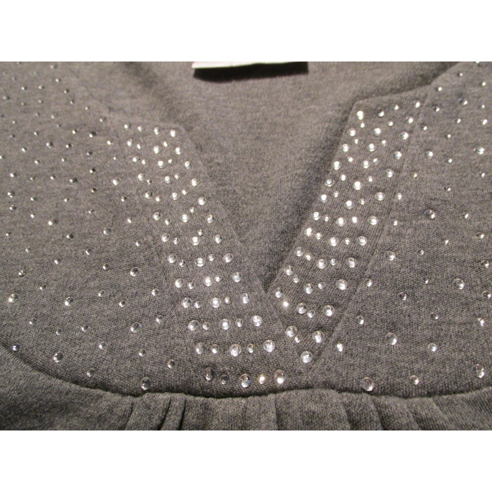 NWT QUACKER FACTORY Pullover Tunic Sweater Women Plus 3X Gray Studs Rhinestones - Picture 7 of 16